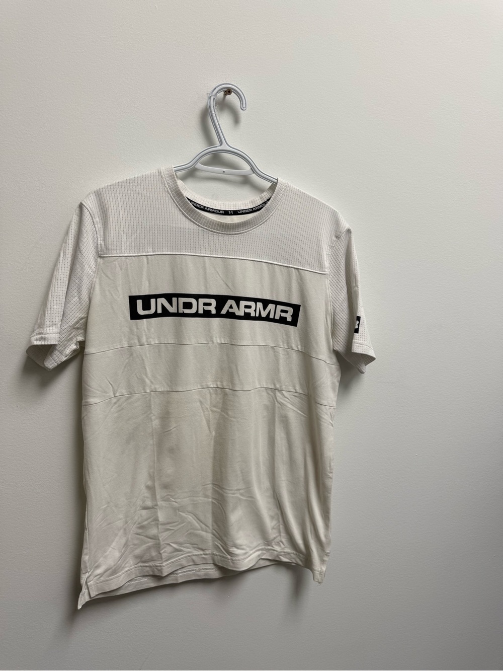 Under Armour White Short Sleeve Performance Tee with Logo